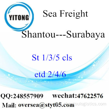 Shantou Port LCL Consolidación Para Surabaya